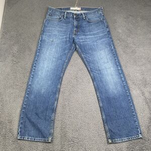 Levis 514 Jeans Mens 34x30 Blue Slim Straight Denim Medium Wash Distressed Pants